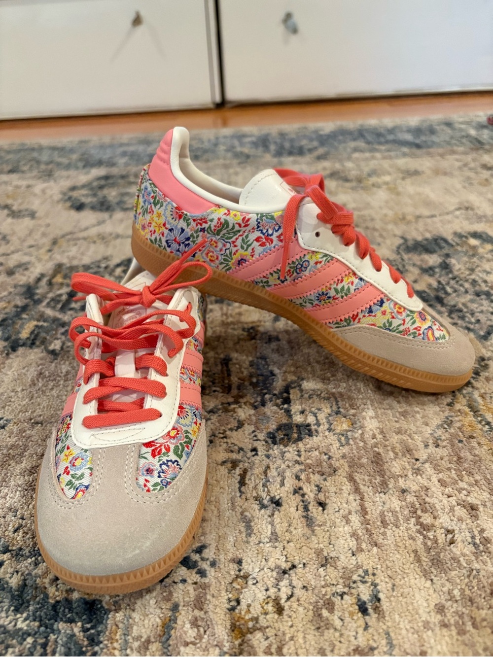 NEW Adidas Samba OG X Liberty London Shoes Sneakers Kids Size 2 Floral Printed